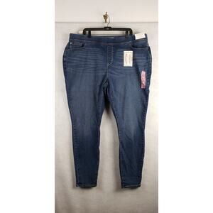 Levis Women's 38x32 Pull On Shaping Skinny Jeans Classic Blue Denim Slimming New